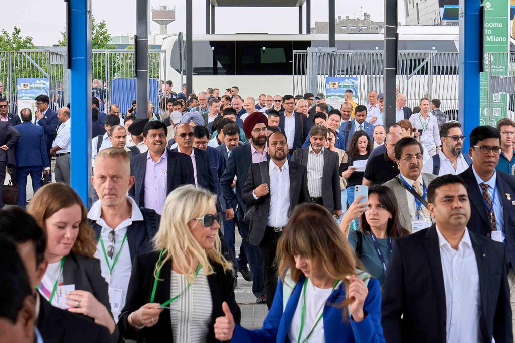 Crowds at ITMA International Textile Machinery Exhibition