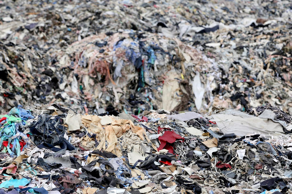 Pile of textile waste in Bangladesh
