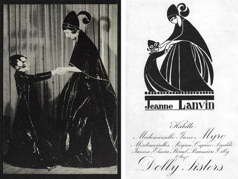 (L-R) Photograph of Lanvin and her daughter Marguerite, and the Lanvin logo designed by Paul Iribe Lanvin Heritage; Mary Evans / Jazz Age Club Collection/Everett Collection. c1907. Images: Vogue.com / Jeanne Lanvin Best Moments From the Archives.