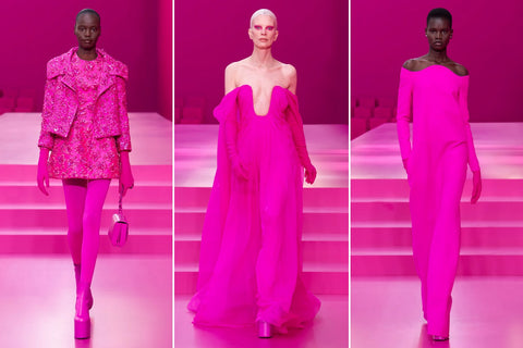 Valentino’s iconic Pink PP Collection at Paris Fashion Week Fall 2022. Image: Valentino.