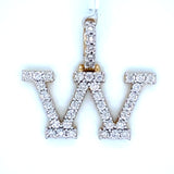 0.31 CT. Diamond Letter "W" Pendant in 10K Gold - White Carat Diamonds 