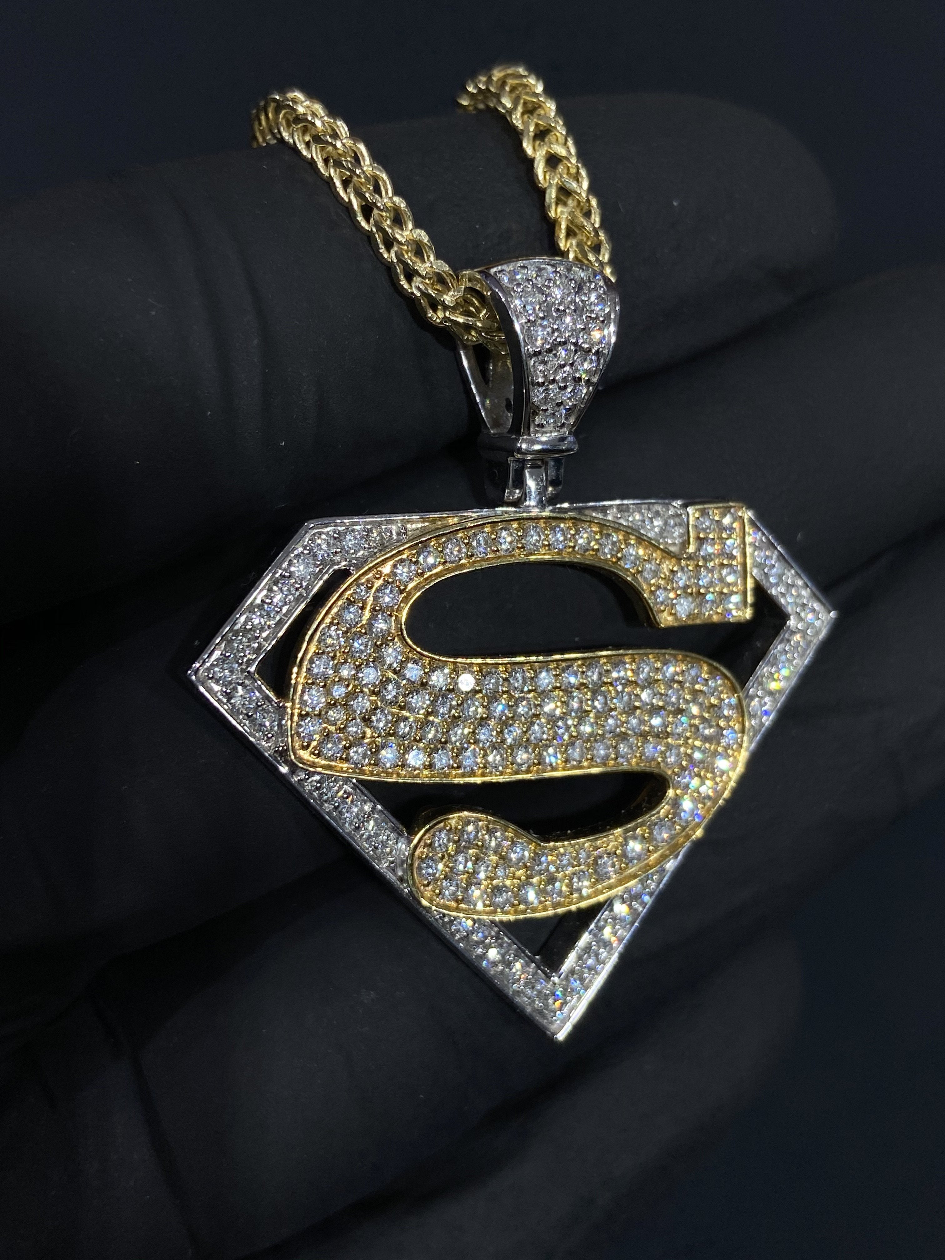 diamond superman pendant