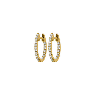 Eternity hoop earrings, Laboratory grown diamonds 2 ct tw, 14K white gold
