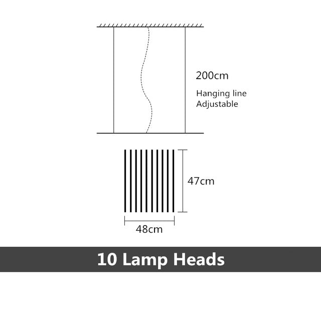 Modern Chandelier Minimalist Fish Bone Rotatable LED Hanging Lights
