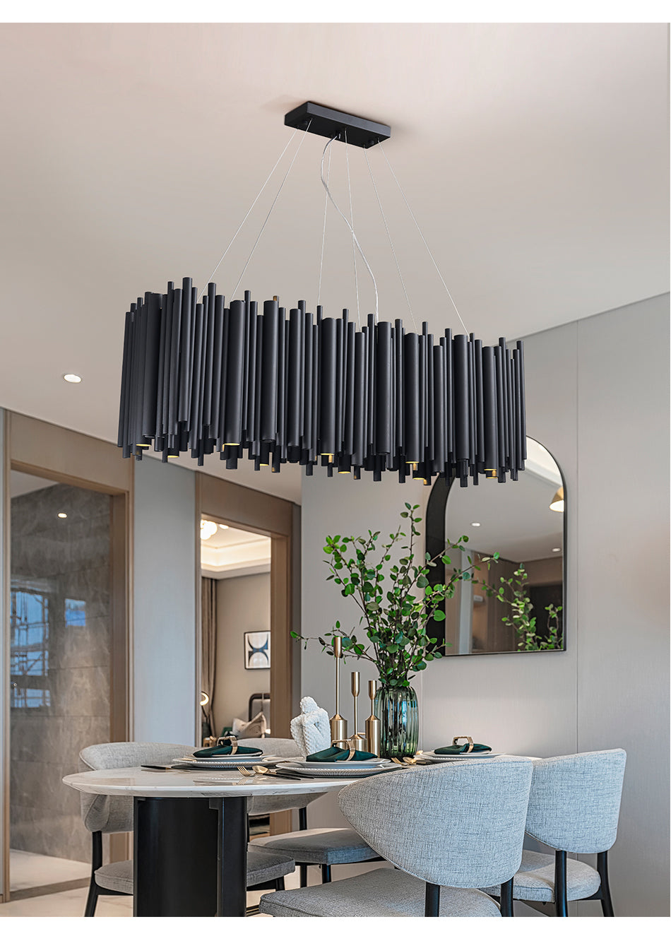 Modern Chandelier Black Stainless Steel Decorative Lighting
