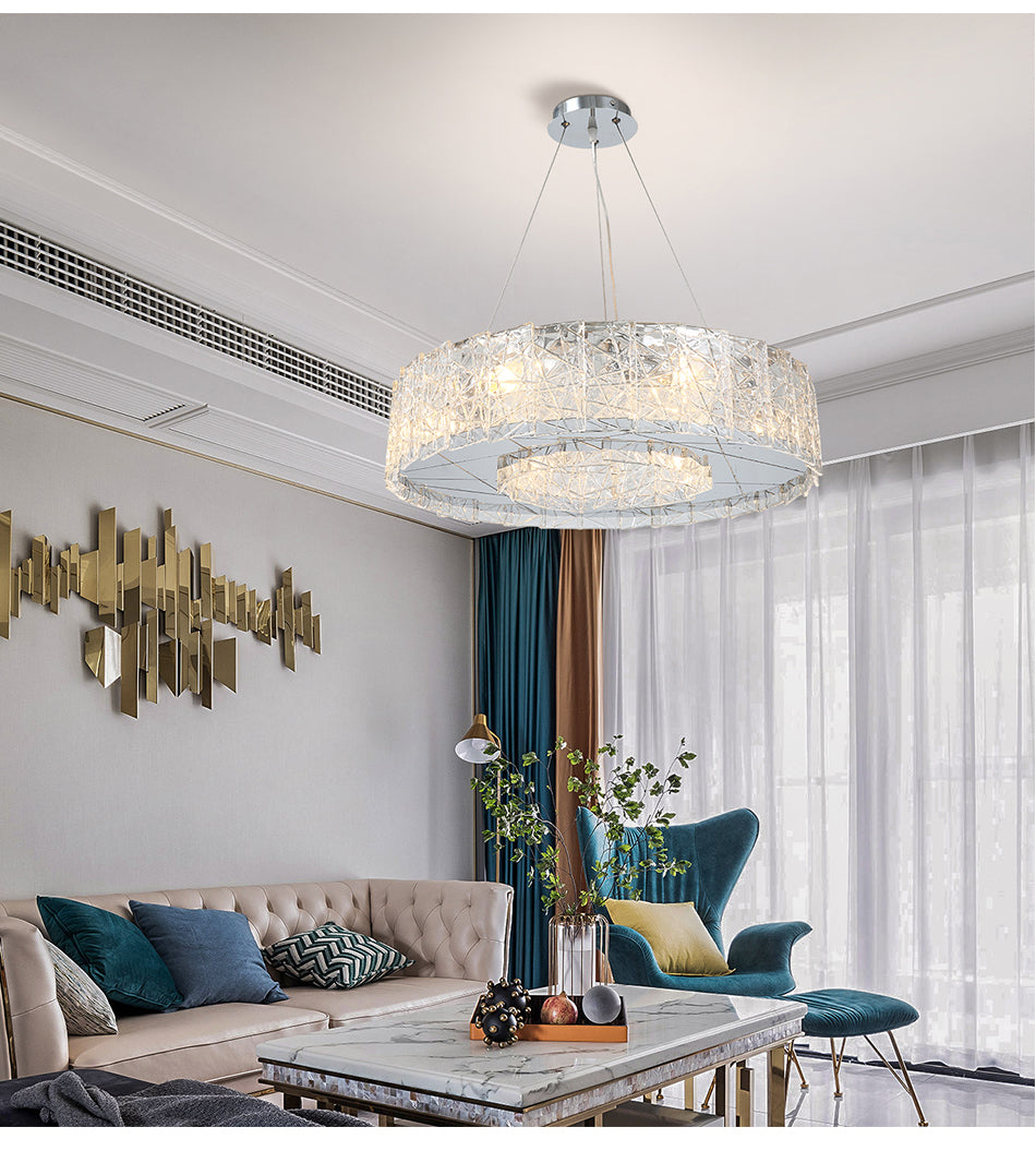 Modern Stainless steel Clear Glass Pendant Lights