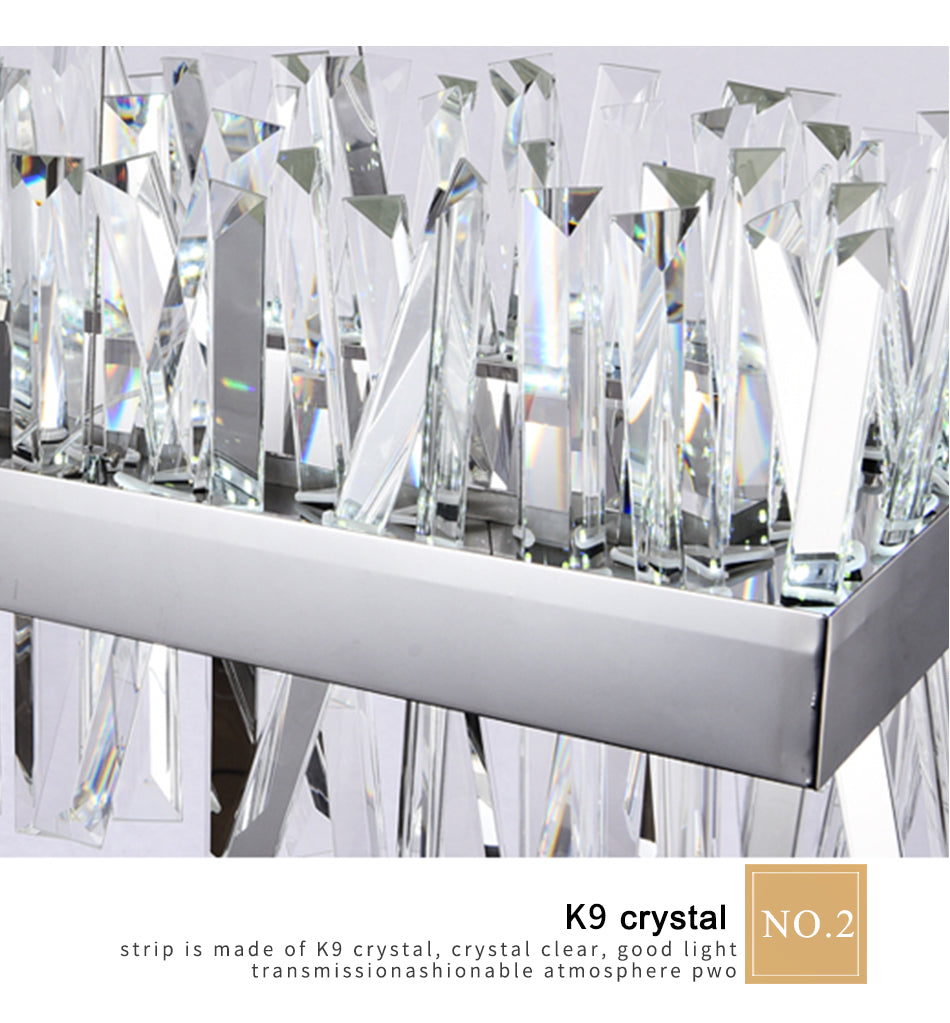 Modern Chandelier Clear Crystal Stainless Steel  Pendant Lights