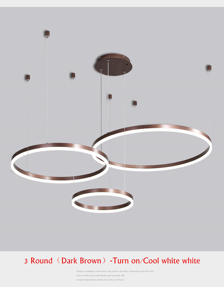 Modern Chandelier Wheels Geometric LED Hanging Lamps