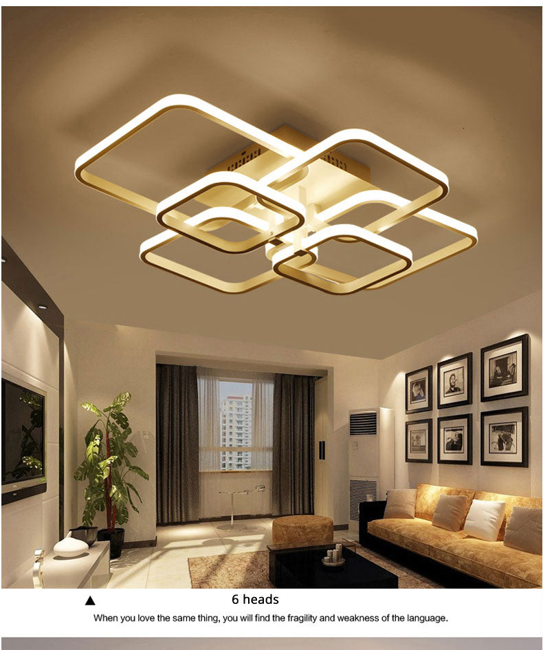 Modern Chanderlier Geometric Led Flush Mount Dimmable Ceiling Lamps