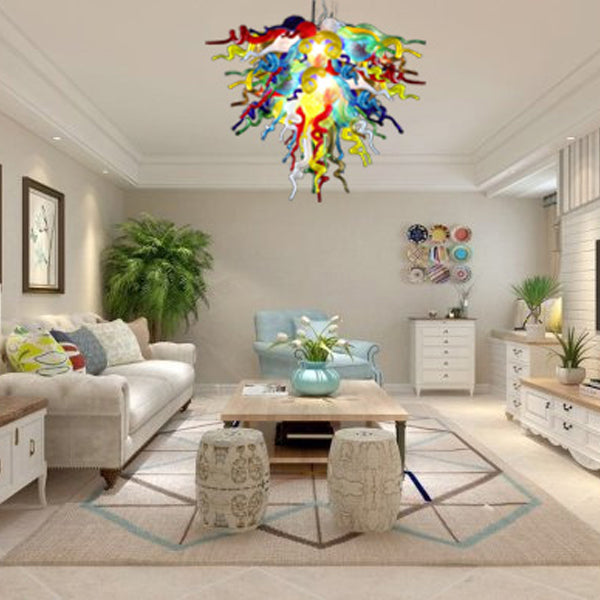 Modern Chihuly Style Glass Chandeliers Colorful Art Decor
