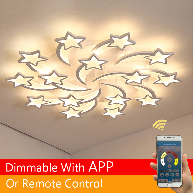 Modern Ceiling Lightings Stars LED With Remote For Living Room