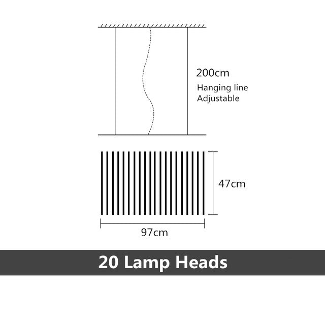 Modern Chandelier Minimalist Fish Bone Rotatable LED Hanging Lightings