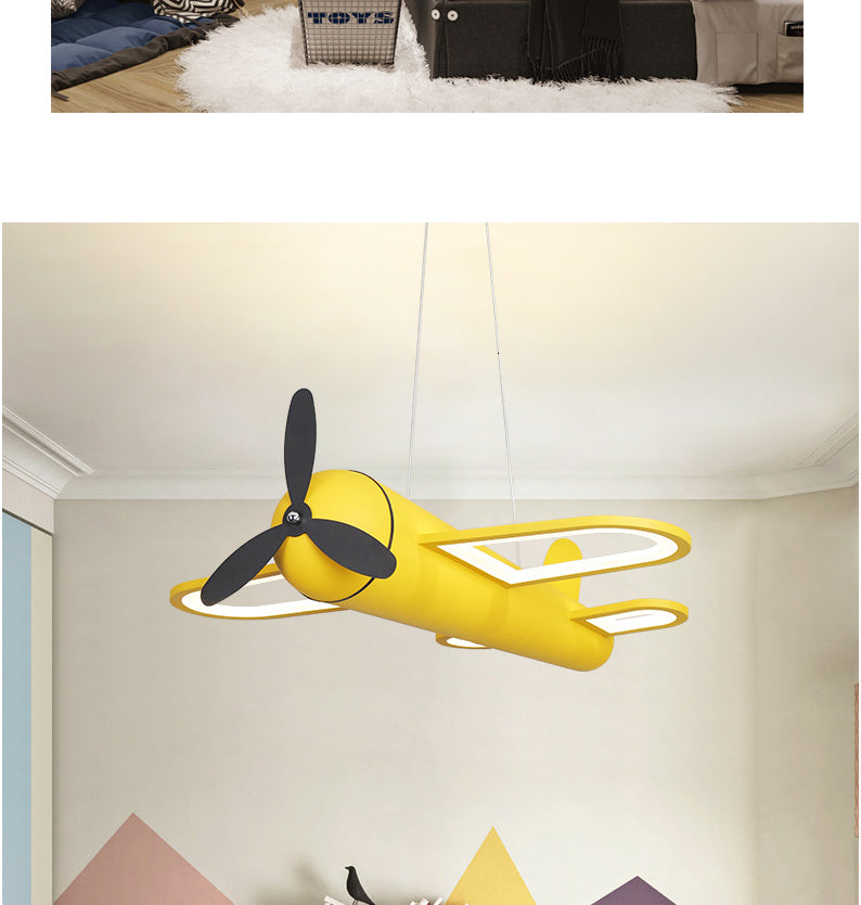 Modern Chandelier Airplane For Kid Room With Remote