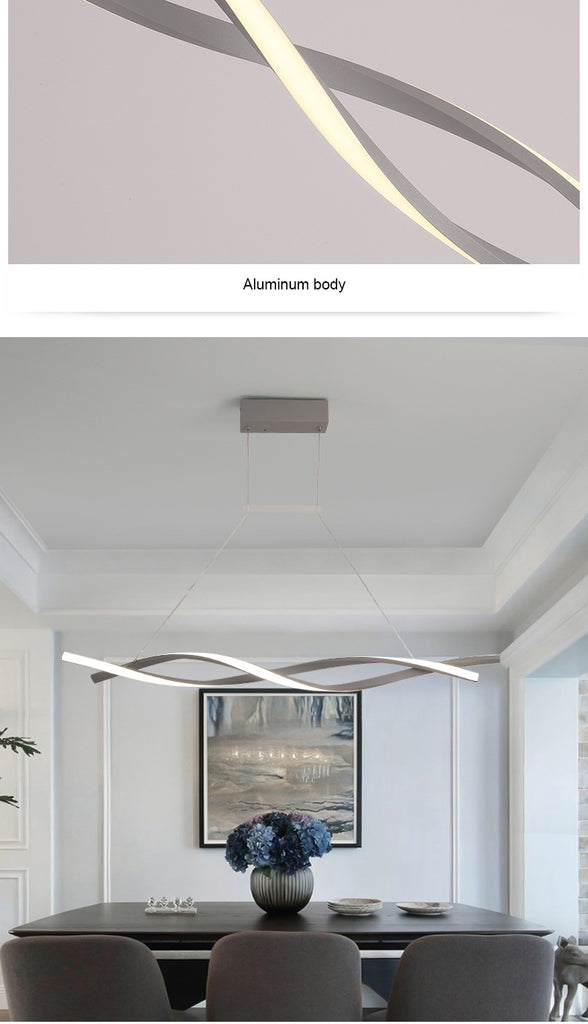 Modern Chandelier Aluminum Wave Luster Vitalize Hanging Lights