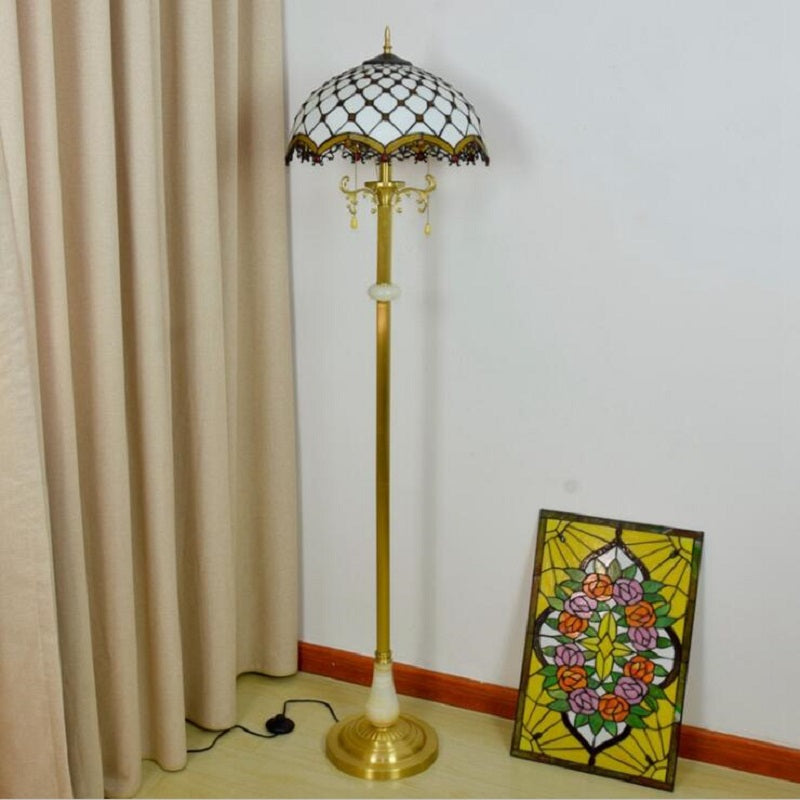 Floor Lamp Tiffany Style Stained Glass Lamp Shade Living Room Decor