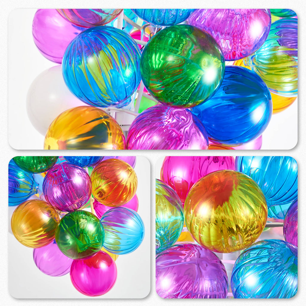 Colorful Bubbled Blown Glass Ball Chandelier For Kid's Room