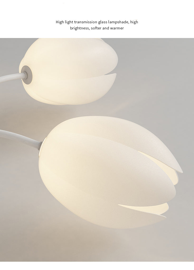 Modern Tulip 7 Heads Ceiling Lights In White Color