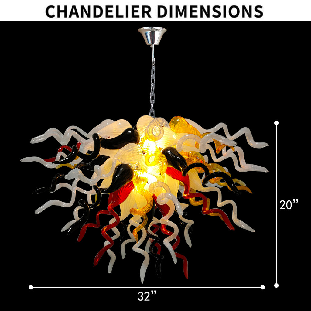 multi-colors hand blown art glass chandelier Chihuly like.jpg