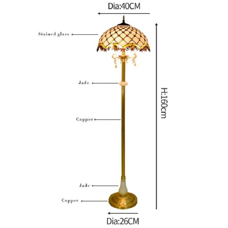 Floor Lamp Tiffany Style Stained Glass Lamp Shade Living Room Decor