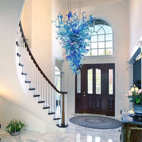 Blue Chihuly Glass Chandelier