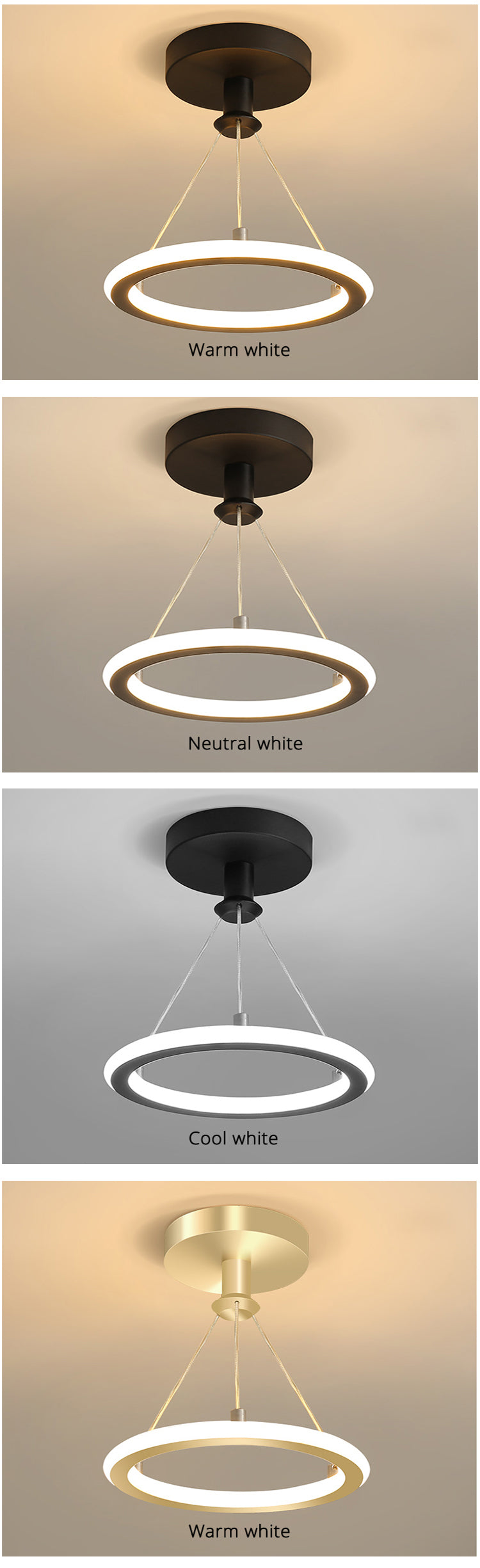 Modern Ceiling Lights Round LED In Circle Flush Mount Remote Control
