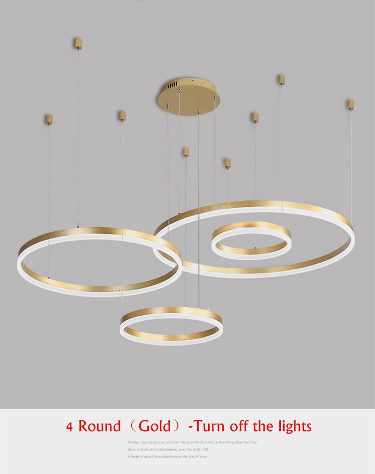 Modern Chandelier Wheels Geometric LED Pendant Lamps