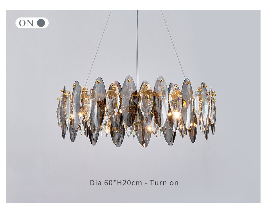 Modern Chandelier Diamond Shape Crystal Glass Pendant Hanging Light