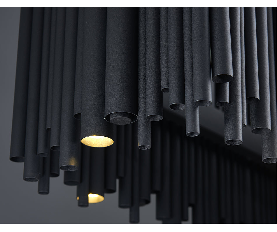 Modern Chandelier Black Stainless Steel Hanging Lights