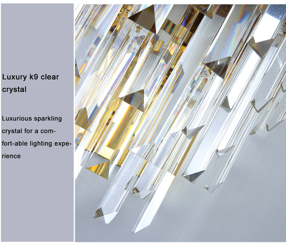 Modern Brass Steel Crystal Pendants Wall Lightings