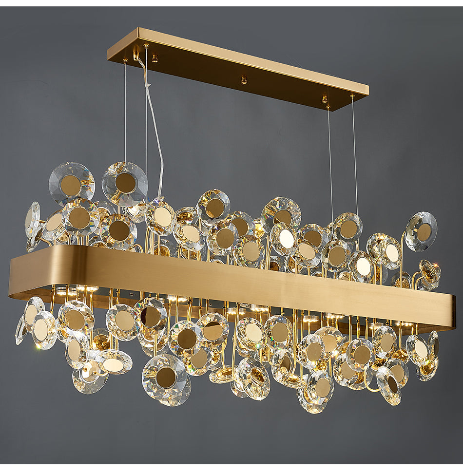 Modern Chandelier Crystal Diamond Glass With Golden Metal LED Dcorative Lamps