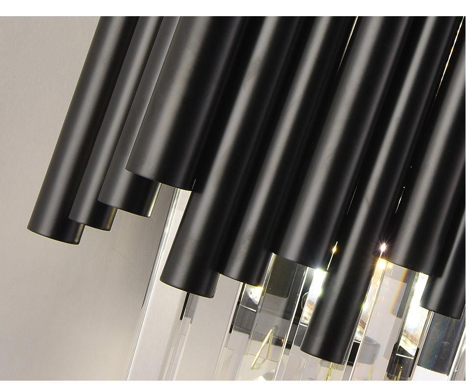 Modern Black Matte Steel Crystal Pendants  Wall Fitting