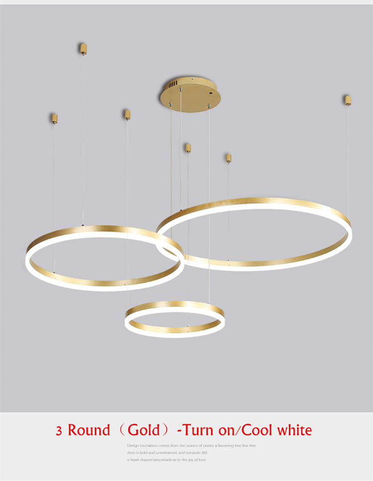 Modern Chandelier Rings Geometric LED Pendant Lamps