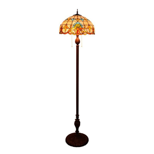 Antique Floor Lamp Tiffany Style Decorative Stained Glass Lamp Shade