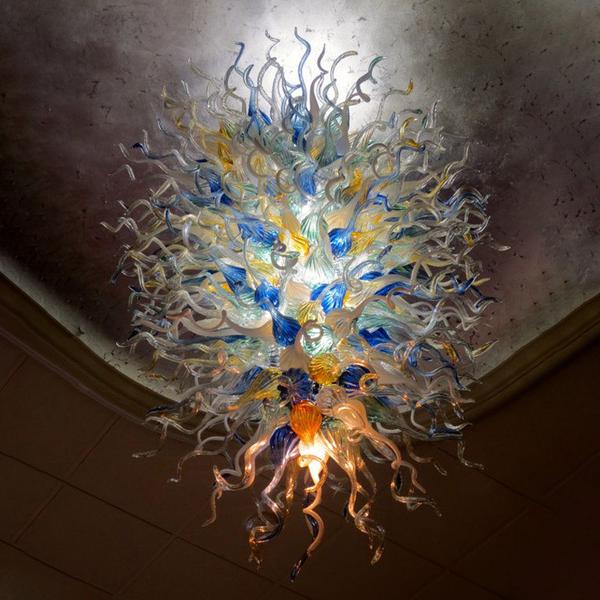 semi-flushed hand blown glass chandelier.jpg