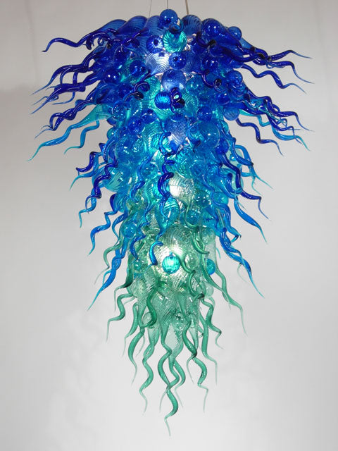 Blown Glass Chandelier Curly Spike Shape D28in X H48in RL030 Longree