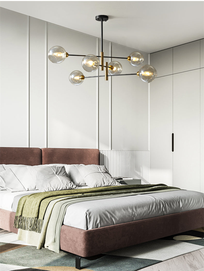 Modern Nordic Style LED Chandelier For Living Room Dining Room Kitchen Bedroom Ceiling Pendant Lamp Glass Ball E14 Hanging Light