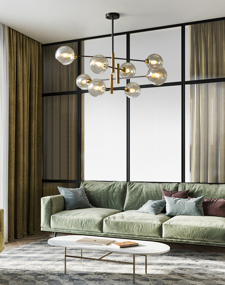Modern Nordic Style LED Chandelier For Living Room Dining Room Kitchen Bedroom Ceiling Pendant Lamp Glass Ball E14 Hanging Light