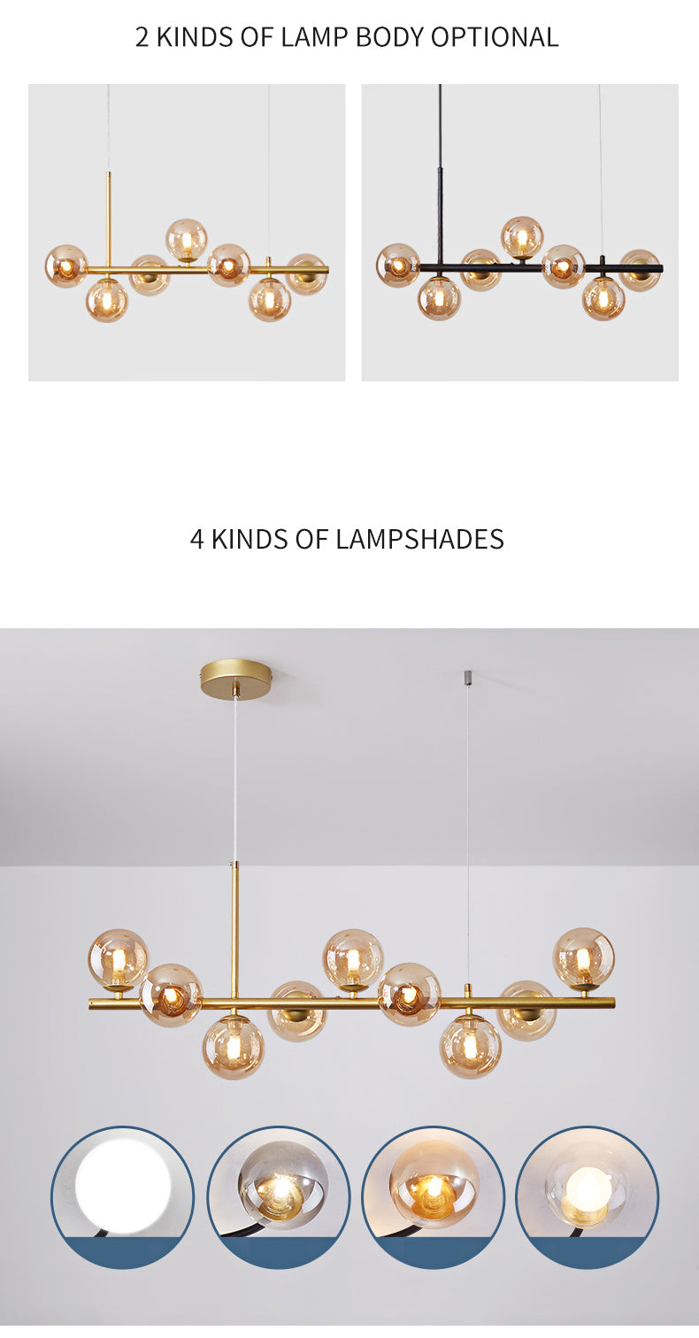 Modern Chandelier Nordic Style LED Glass Globe Cover For Living Room