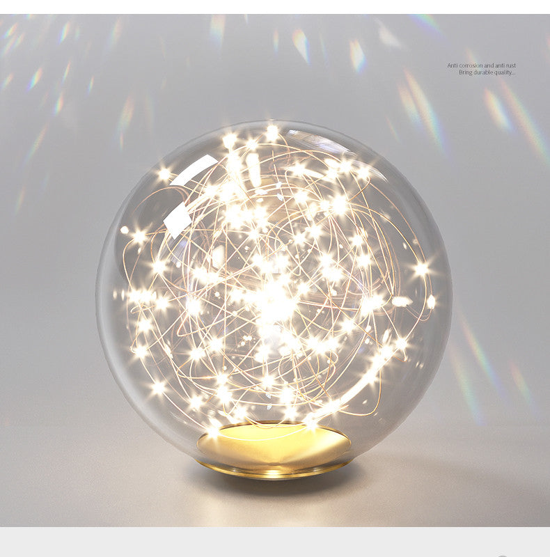 Creative Pendant Light Round Ring Starry Ball Art For Restaurant
