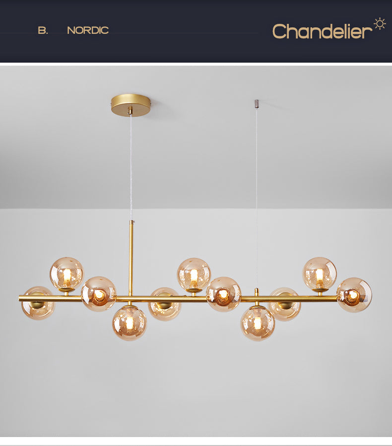 Modern Chandelier Nordic Style LED Glass Globe Cover Pendant Light