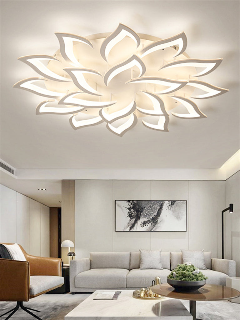 Lotus Shape Ceiling Light LED Semi Flush With App Remote Control