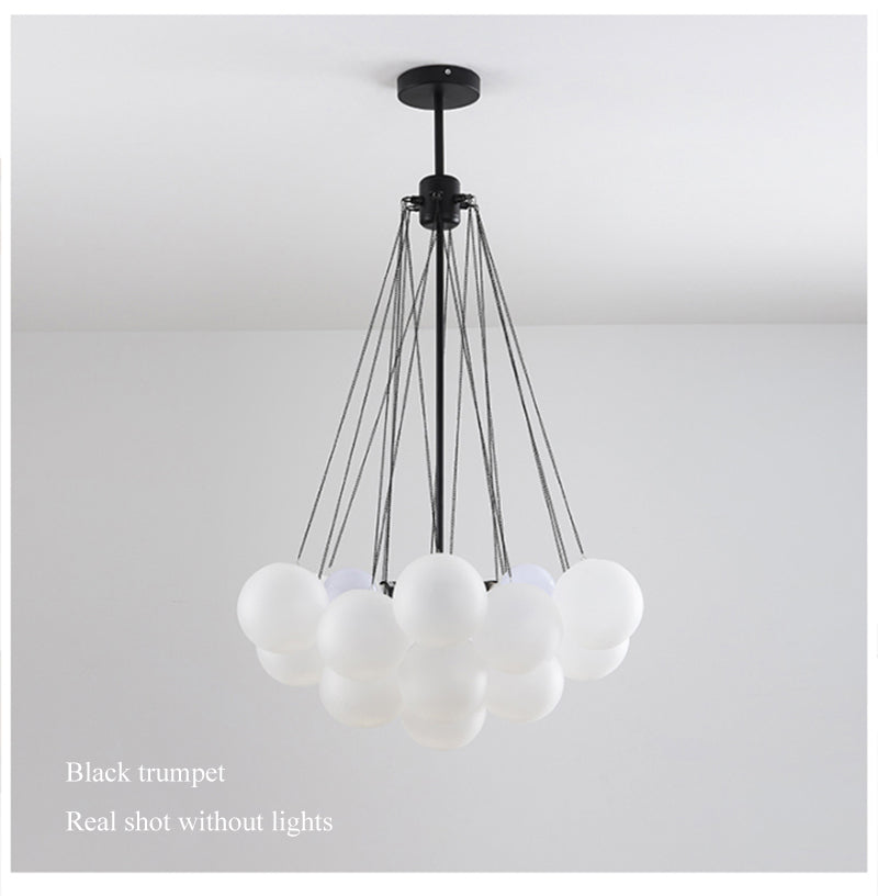 Modern Chandelier Bubbles Ball Shape Frosted Glass DIY Hanging Lighting Fixture