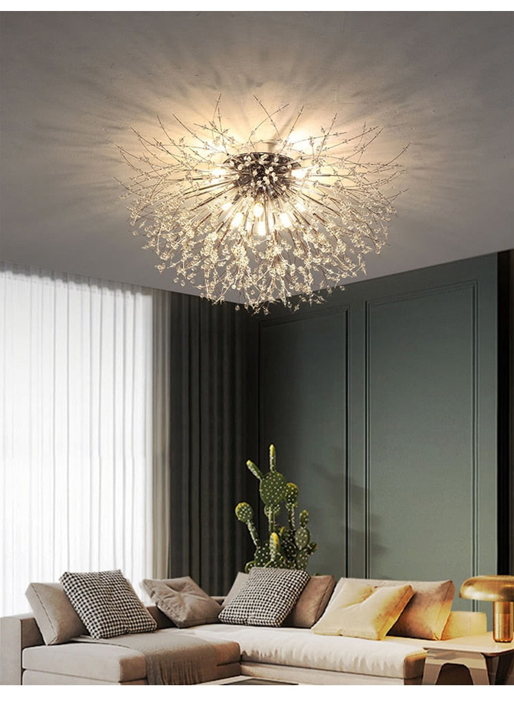 Crystal Chandelier Dandelion Shape LED Hanging Lamp