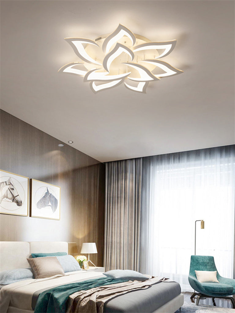 Lotus Shape Ceiling Light LED Semi Flush With App Remote Control