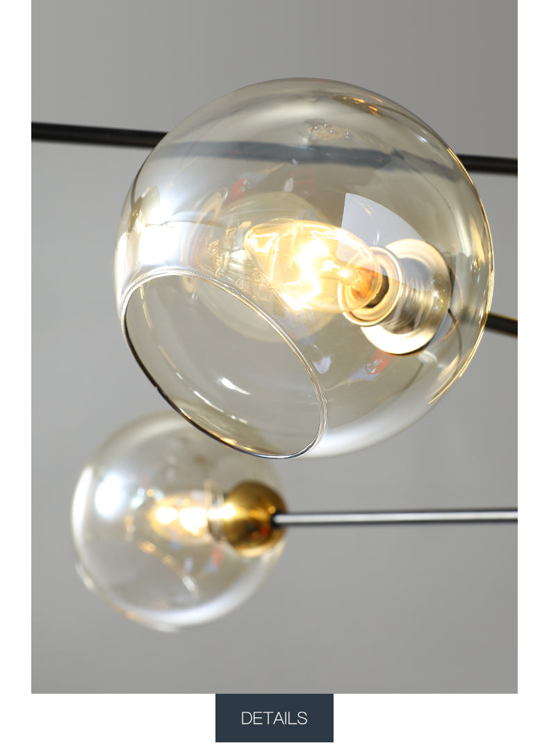 Modern Chandelier Nordic Style LED Glass Ball Cover Home Lighting Artwork