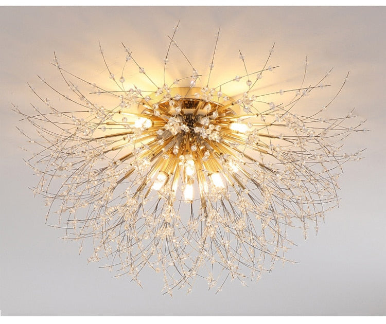 Contemporary Crystal Chandelier Dandelion Shape LED Pendant Lighting
