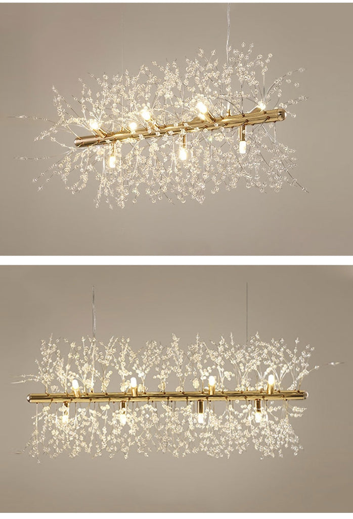 Contemporary Crystal Chandelier Dandelion Shape LED Pendant Lighting