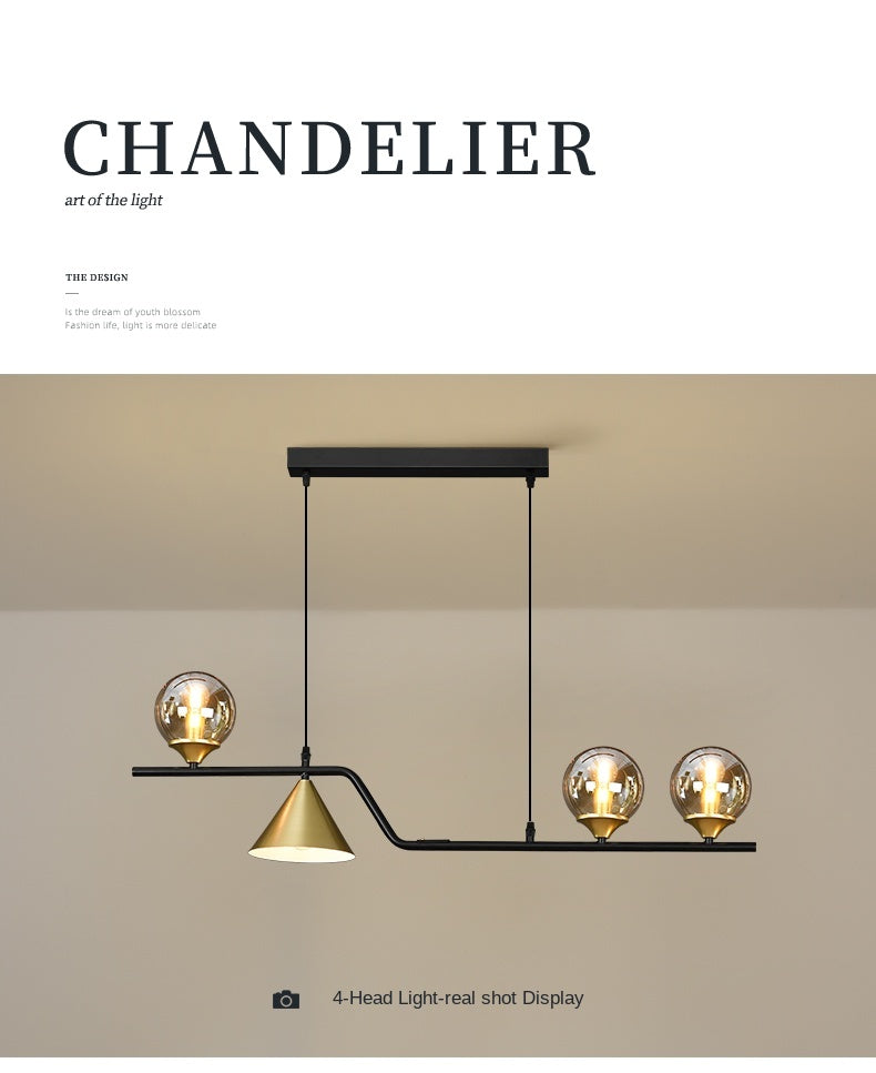 Modern Chandelier Glass Ball Shade For Kitchen Living Room