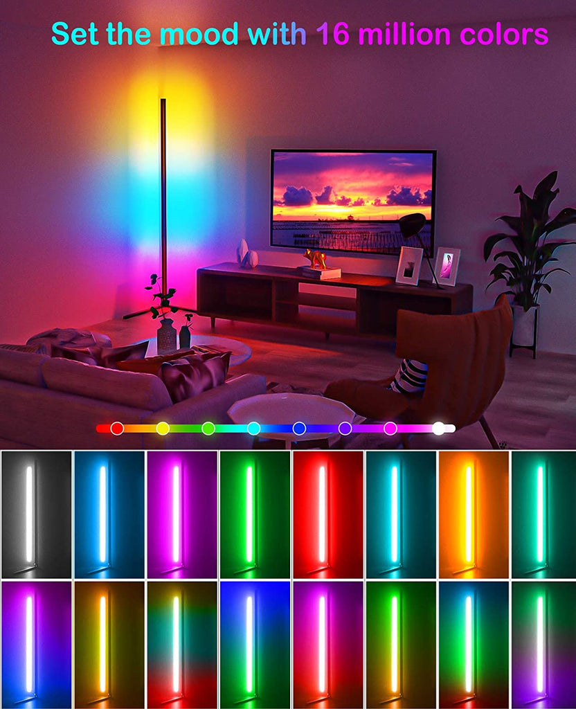 Dimmable Corner Floor Lamp Tuya Smart RGB LED Mood Interior Lighting