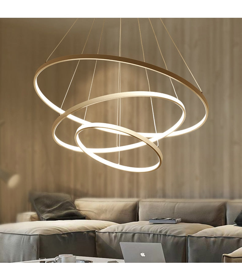 Modern Geometrical Chandelier Tiers Ring Circles LED For Living room Dining Room